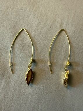 Sorrelli Gold Dangle Earrings with Pink Marquise Pendants
